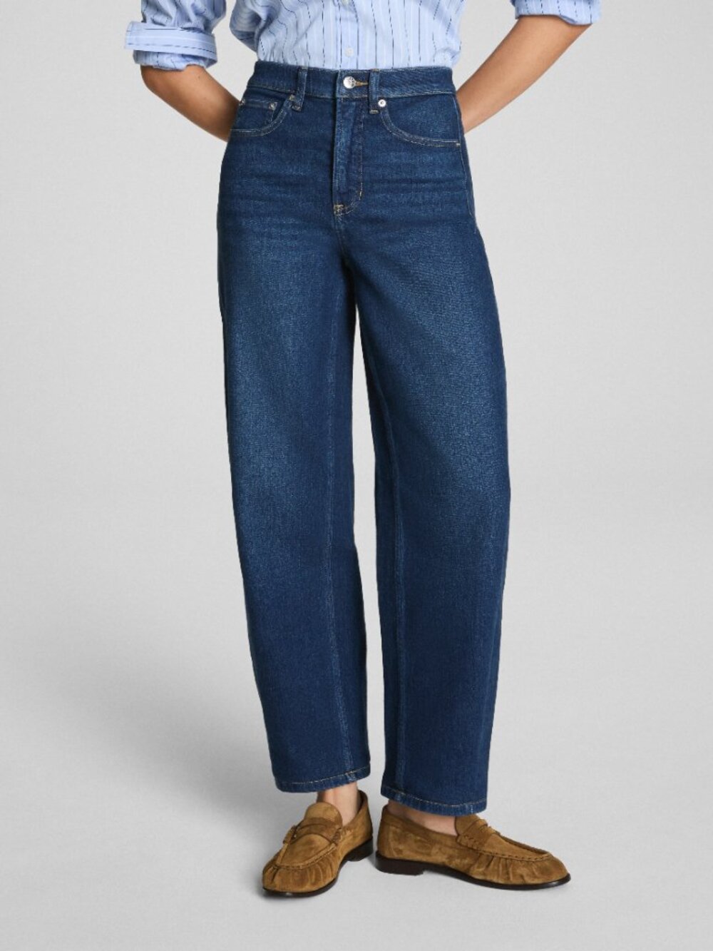 Spanx SPANXshape Authentic 360 High Rise Barrel Leg Jeans Adriatic Blue Size 1X
